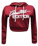 Womens Ladies First B Yourself Limited Edition Print Fleece Hoodie Crop Top