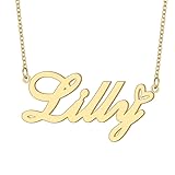 Lilly Personalized Name Necklaces 18K Gold Plated