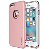 iPhone 6s Plus Case, iVAPO [Shock-Absorption] iPhone 6 Plus Case Rose Gold, Soft TPU Inner Bumper with Delicate Embossed Texture Hard PC Dual Layers Case for iPhone 6/ 6s Plus (MM615 5.5) (Rose gold)