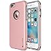 iPhone 6s Plus Case, iVAPO [Shock-Absorption] iPhone 6 Plus Case Rose Gold, Soft TPU Bumper with Delicate Embossed Texture PC Dual Layers Case for iPhone 6 Plus / 6s Plus 5.5 Inch (MM615) (Rose gold)