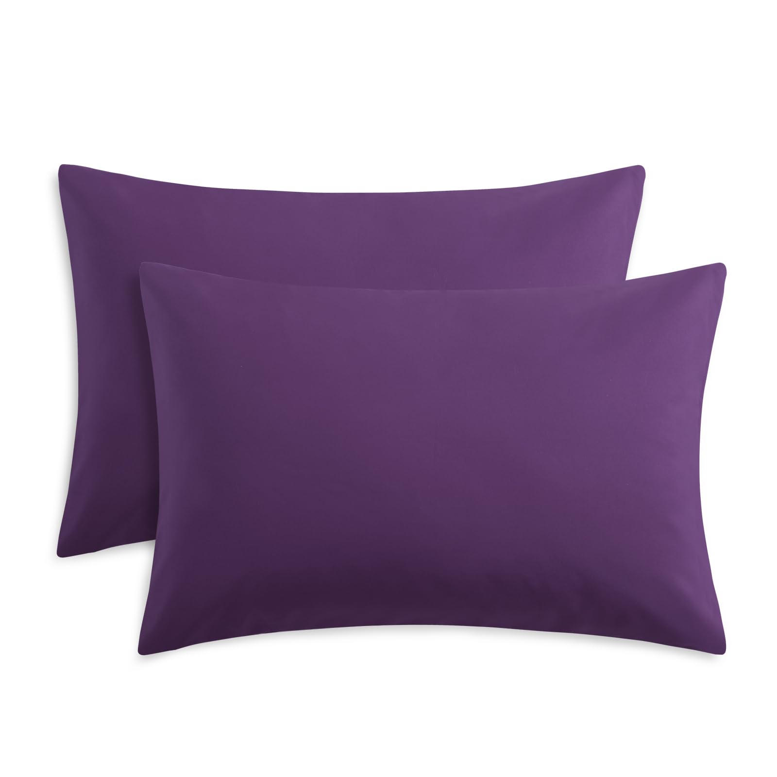 RUIKASI Pillow Cases 2 Pack Purple - Plain Pillowcases with Envelope Closure Breathable Premium Brushed Microfiber Set of 2 Pillow Covers Standard 50x75 cm