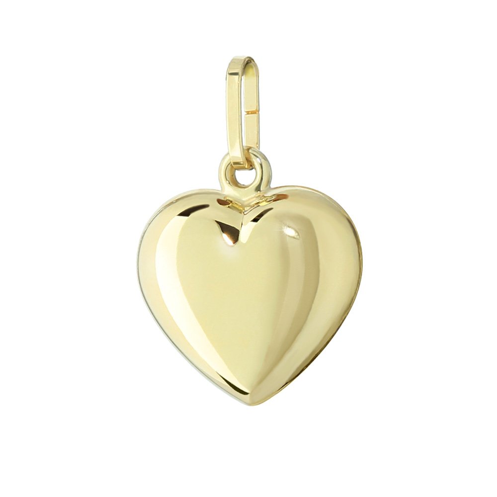 NKlaus gold yellow gold heart pendant chains high polished 13x12,5mm ladies girls 4762