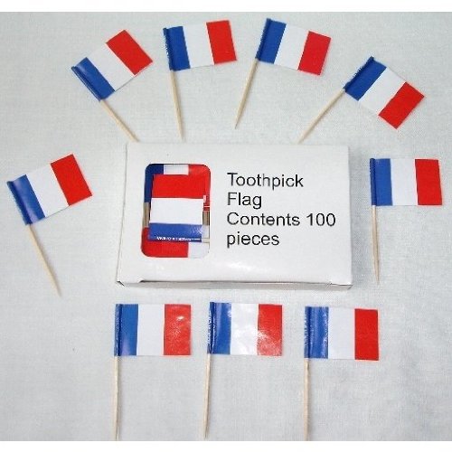 French Flag Hors d'oeuvre Picks - Box of 100
