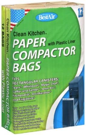 Clean Kitchen Paper Compactor Bag with Plastic Liners, 12 count