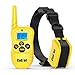 Colpet 330-Yard Range Rechargeable Waterproof Dog Shock Collar with Remote, Yellow