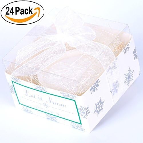 Aistore Cute Mini 24 Pieces White Snow Flower Style Handmade Scented Soap Guests Keepsake Gift for Wedding Gift Baby Shower Favors, Parties, Thanksgiving Gifts by Aistore