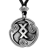 Ingwaz Inguz Rune of Completion Pendant Necklace Pewter Norse Viking Amulet