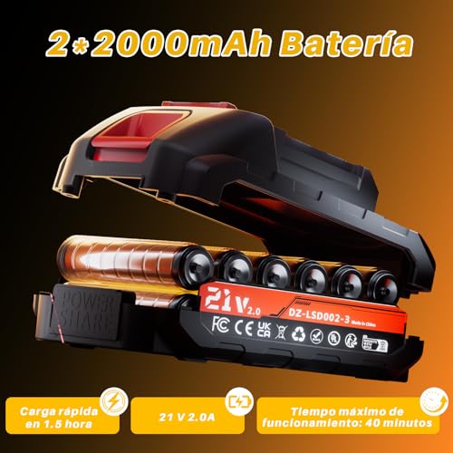 Brushless Drill Driver Battery, 21 V Percussion Drill, 70 Nm Max with 2 Batteries 2.0 Ah, 25 + 3 Pairs, 2 Speeds, LED Light, Electric Screwdriver for Screwing and Drilling Wood, Plastic and Metal