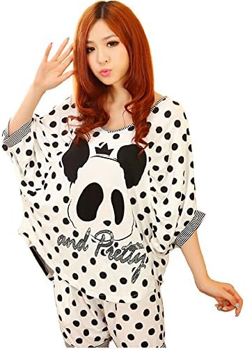Shufuge(TM) Women's/girls' Knitting Cotton Large Size Lovely Cartoon Panda Pajamas Suit