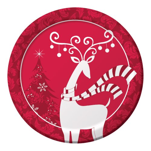 Creative Converting 8 Count Dashing Prancer Round Paper Dessert Plates