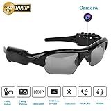 Camera Glasses,Bluetooth Sunglasses Camera Full HD 1080P with Wide Angle Mini Camera for Outdoor Sports