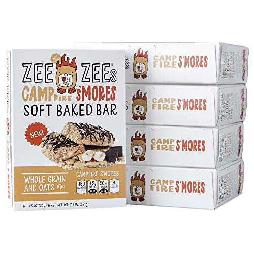 Zee Zees Campfire S'mores Soft Baked Snack Bars, NutFree, Whole Grain