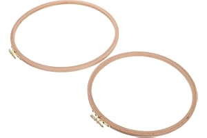 SHERCHPRY 2pcs Wood Embroidery Hoop Adjustable Hoops for Cross Stitch DIY Craft Project