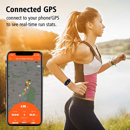 L8star Fitness Tracker with Heart Rate Monitor, 1.3 inch Color Screen Smart Watch with Step Counter Calorie Counter Fitness Watch Sleep Monitoring Sedentary and Call Reminder for Men and Women (Blue)