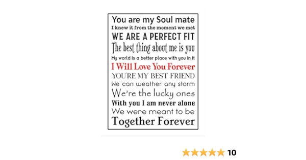 Amazon Com You Are My Soul Mate Love Quotes Wall Art Decor 11 X 14 Inspirational Love Marriage Poster Print Ready To Frame Romantic Gift For Spouse Partner Newlyweds Perfect Wedding Anniversary Present Handmade