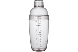700CC/24oz Empty Clear Plastic Cocktail Shaker Detachable Milk Tea Pot Mixing Shaker Drink Shakers with Scale and Strainer To