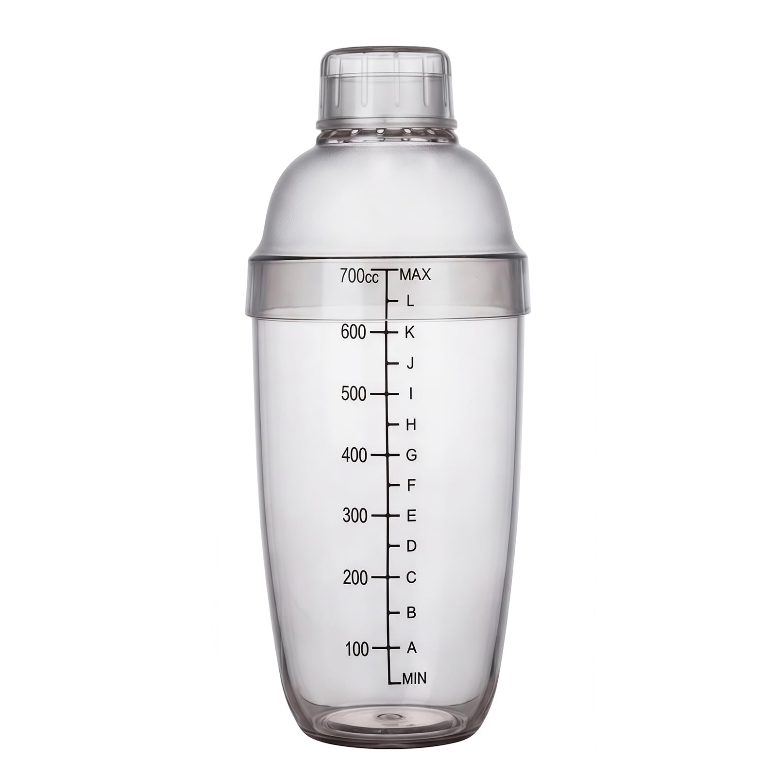 1PC 700CC/24oz Cocktail Shaker Plastic Resin Transparent Drink Shaker Bottle with Scale and Strainer Mixer Shaker Cup Bottle for Home Bar Milk Tea Shop Party Coffee Shop Restaurant
