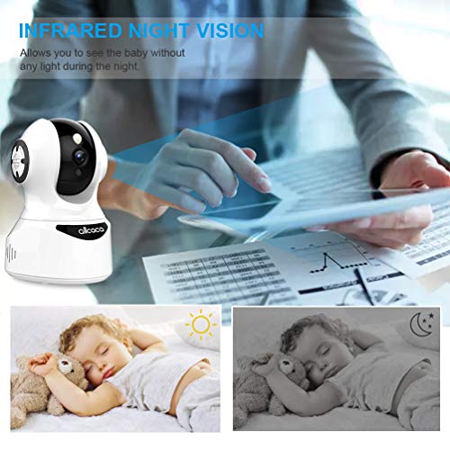 Wireless Security Camera, 4MP Baby Monitor Pet Camera Indoor Home Security Camera System with Sound Detection 2 Way Audio Cloud Service Night Vision, Support iOS/Android TF Card for Pets Elders Babies
