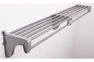 EZ SHELF- Closet Shelf with Hanging Rod, Expands 42-74", Silver, Closet Shelves Hold 200 lbs, Easy Install Closet Organizer to 1 Side Wall & Back Wall, Closet Wire Shelving & Laundry Shelf Alternative
