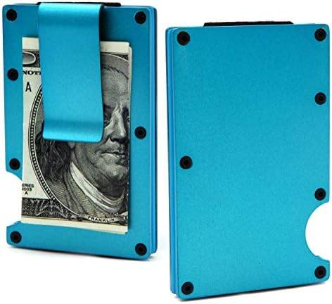 Minimalist Carbon Fibre Slim Wallet , Slim Wallet &amp; RFID Blocking Front Pocket Wallet£¬Minimalist Wallet for Men And Women£¨2018 New Version)-Blue