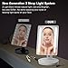 KEDSUM LED Lighted Makeup Mirror, Travel Vanity Mirror with Lights, Lighted Tabletop Mirror with Detachable 5X Magnification Spot Mirror, 180°Adjustable Touch Screen,Batteries or USB Charging