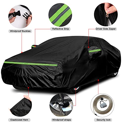 Waterproof Car Cover For 2003-2019 Cadillac CTS/CTS-V | 6-Layer All Weather Protection With Zipper Door