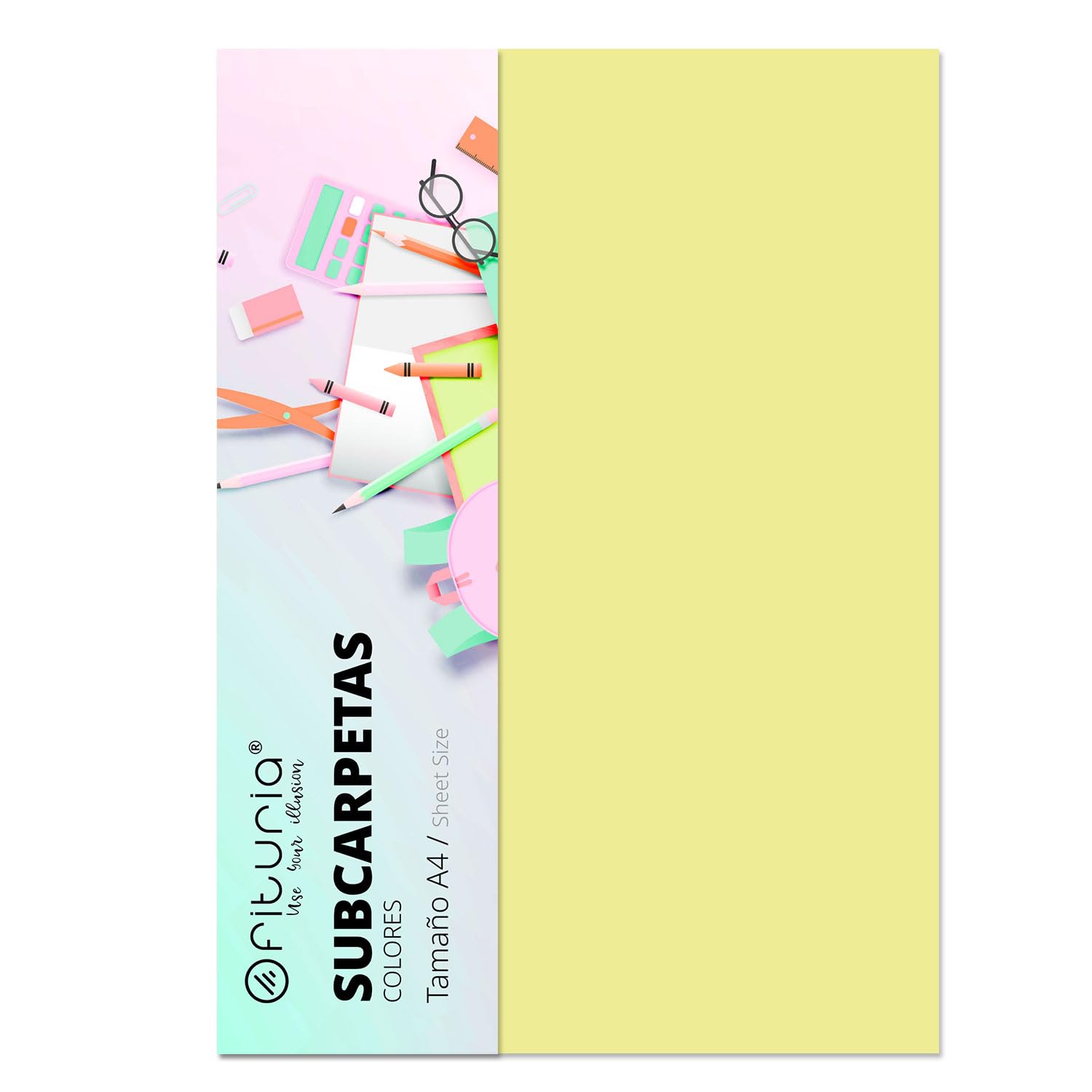 Pack of 50 Heavy Duty Subfolders A4 Yellow 180g