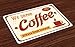 Ambesonne Retro Place Mats Set of 4, Tin Rusty Faded Fresh Brewed Coffee Print from Old Days Fifties Style Art Work, Washable Fabric Placemats for Dining Table, Standard Size, Cream Mustard