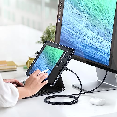 Satechi USB C Thunderbolt 4 (3.2ft/1m), USBC to USB-C Cable, 8K Display, 40Gbps Data Transfer, 240W PD Charging, for iPhone 17, MacBook Air/Pro/Neo, iPad Air/Pro (Intel Thunderbolt Certified)