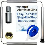 About Fluid Aluminum/Zinc Flexible Anode Rod Complete Kit For Water Heaters | 44" Long | Get Rid Of Rotten Egg Smelling Hot Water! | Full-Roll Teflon Tape | 1-1/16" Socket Included (Complete Kit) |