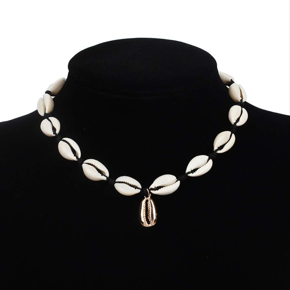 Europe and The United States New Accessories Natural Simple Shell Necklace Handmade Fluorescent Braided Clavicle Chain