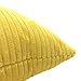 YOUR SMILE Solid Color Decorative Accent Pillow Covers Case Striped Corduroy Plush Velvet Cushion Cover for Couch, Set of 2, Yellow,18x18 inch