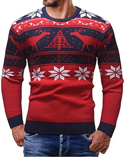 Kehome Fashion Men's Ugly Christmas Sweater Funny Holiday Pullover Autumn Winter Casual Sweatshirt Top