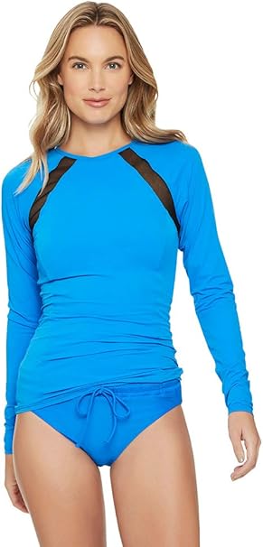 mesh rash guard swimsuit top