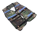 6MILES 1 Pcs Adjustable Elite Tactical Nerf Vest N-strike Elite Series Blasters for Foam Darts Gun Kid Toy Play Game Firm Accessory Birthday Halloween Christmas Gift Set（Camouflage）