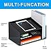 FITUEYES Wood Office Supplies Desk Organizer 4 Compartments with Letter Tray Black Document Holder