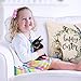 Whaline 4 Pieces Easter Pillow Case Rabbit Bunnies with Eggs Canvas Pillow Cover, Spring Season's Cotton Linen Sofa Bed Throw Cushion Cover Decoration (18