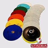 Diamond Polishing Pads 4 inch Wet/Dry 8 Piece Set Granite Stone Concrete Marble