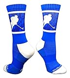 Hockey Player Crew Socks (Royal/White, Small)