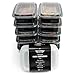 California Home Goods 1 Compartment Reusable Food Storage Containers with Lids, Microwave and Dishwasher Safe, Bento Lunch Box, Stackable, Set of 10
