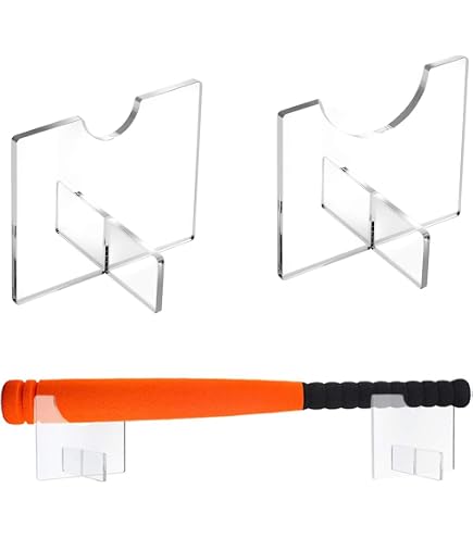 Cosmos Acryl Schreibtisch-Ständer Für Baseballschläger – Set Aus 2 Haltern, Verstellbar, Mit Filz