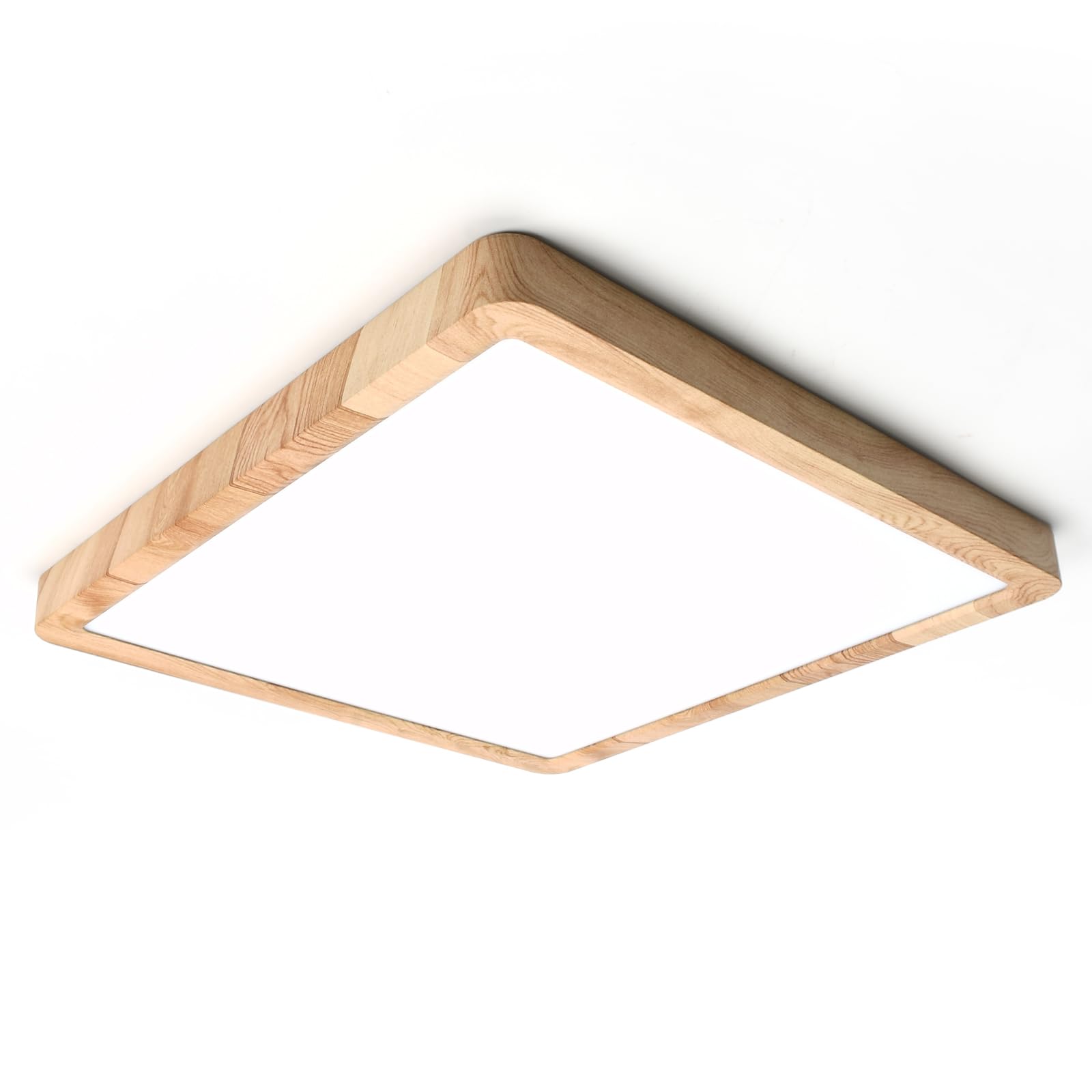 LVL LED Panel Light, 24W Wood Grain Flat Square Nordic Flush Led Ceiling Light for Bedroom Living Room Kitchen Bathroom Lights (24W)