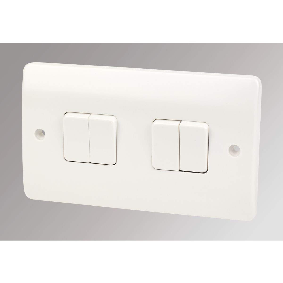 MK Logic Plus 4-Gang 2-Way 10AX Light Switch White by MK