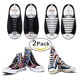Shackcom No Tie Flat Shoelaces For Kids, Men & Women | Waterproof & Stretchy Silicone Tieless Shoe Laces | For Athletic & Dress Shoes, Hiking Boots & More | Eliminate Loose Shoelace Accidents