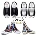 Shackcom No Tie Flat Shoelaces For Kids, Men & Women | Waterproof & Stretchy Silicone Tieless Shoe Laces | For Athletic & Dress Shoes, Hiking Boots & More | Eliminate Loose Shoelace Accidents