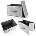 Storage Bins Set,MEE'LIFE Pack of 2 Foldable Storage Box Cube with Lids and Handles Fabric Storage Basket Bin Organizer Collapsible Drawers Containers for Nursery,Closet,Home,Bedroom(Gray Stripes)