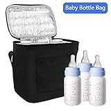 TedGem Breast Milk Baby Bottle Cooler Bag - Bottle Tote Bags For Insulated Breastmilk Storage w/ Air Tight Lock in the Cold & Preserve Important Nutrients（Fits up to 6 Large 8 Oz. Bottles）