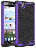 ZTE Lever Case, LK [Shock Absorption ] Impact Resistant Hybrid Dual Layer Armor Defender Protective Case Cover for ZTE Lever LTE (Purple)