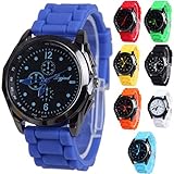Yunanwa Wholesale 8 Assorted Pack Unisex Silicone Watch Men Women Black Case