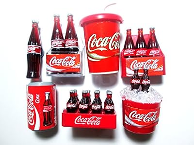 7 Pcs./set Coca Cola Coke Fridge Magnet, Collectables Dollhouse Miniature Mini Fridge Magnet